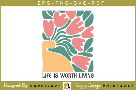 Boho Flower Inspiration: A Versatile Graphics Asset for Crafts
