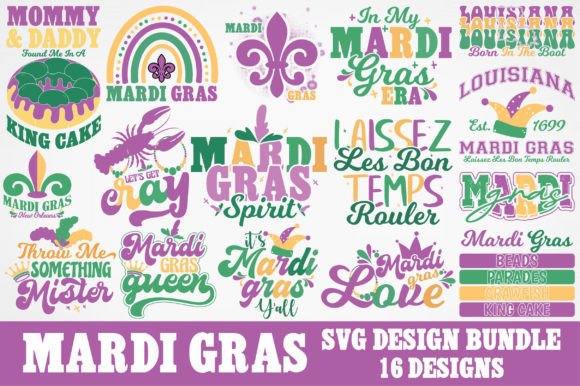 Mardi Gras SVG PNG EPS Bundle for Creative Crafts