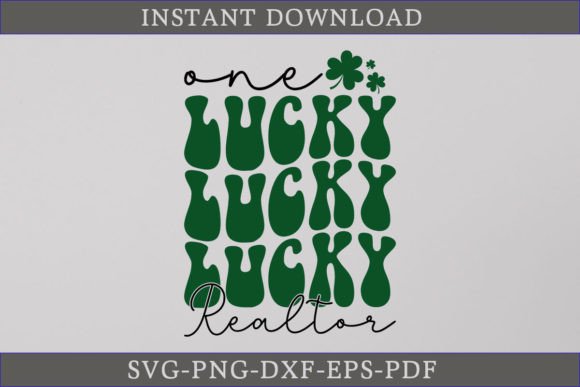 One Lucky Realtor Retro Gift Shirt SVG for Crafts & Graphics