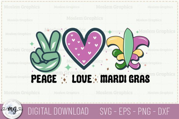 Peace Love Mardi Gras SVG: A Festive Graphic for Local Crafts
