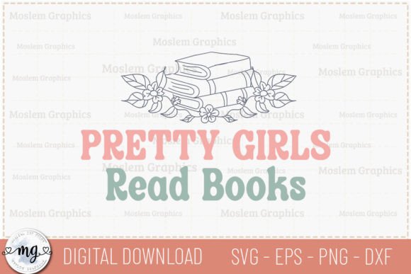 Pretty Girls Read Books - Retro SVG for Graphics and Crafts