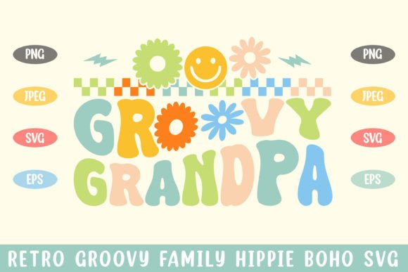 Retro Groovy Grandpa Hippie Boho Svg for Crafts and Graphics
