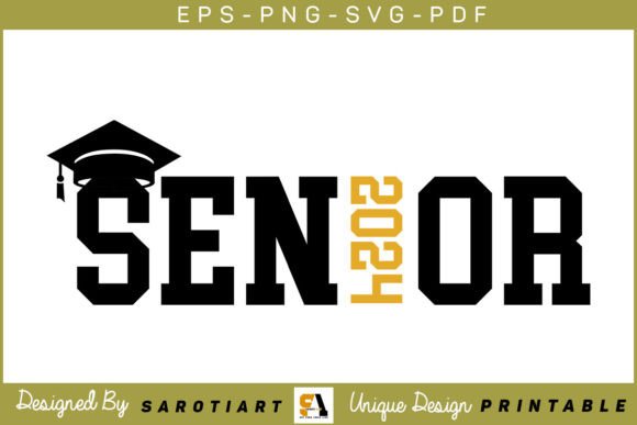 Senior 2024 SVG PNG T-shirt Design for Crafts and Graphics