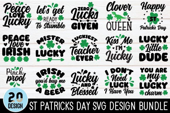 St Patricks Day SVG Design Bundle for Graphics and Crafts